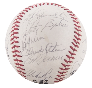 1982 Philadelphia Phillies Team Signed ONL Feeney Baseball With 23 Signatures Including Rose, Carlton & Schmidt (JSA)